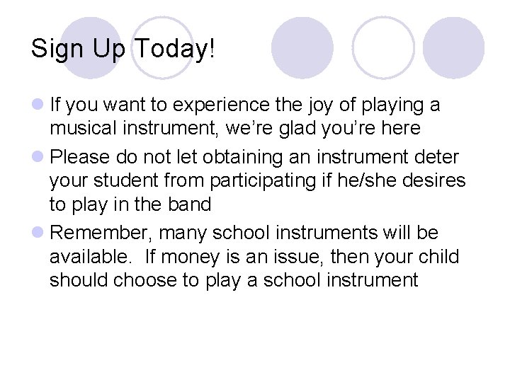 Sign Up Today! l If you want to experience the joy of playing a