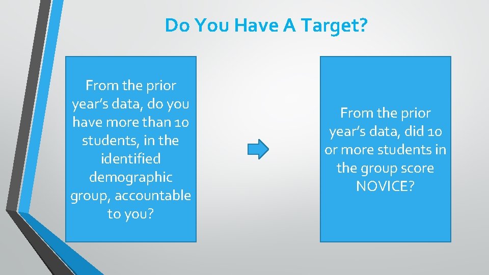 Do You Have A Target? From the prior year’s data, do you have more