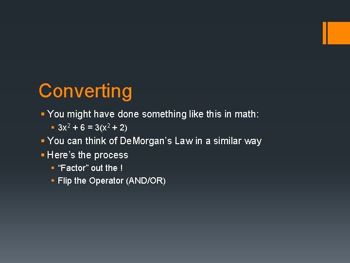 Converting § You might have done something like this in math: § 3 x