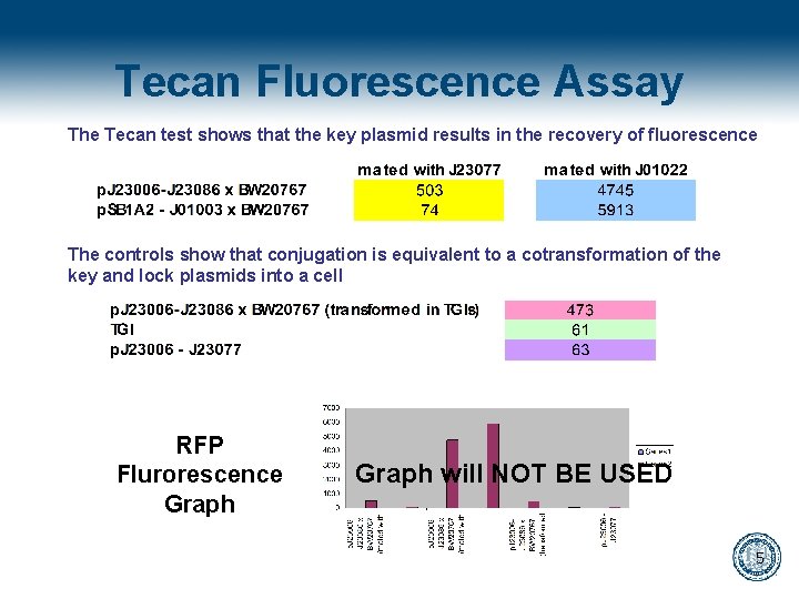 Tecan Fluorescence Assay The Tecan test shows that the key plasmid results in the