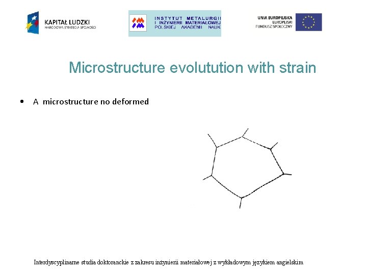 Microstructure evolutution with strain • A microstructure no deformed Interdyscyplinarne studia doktoranckie z zakresu