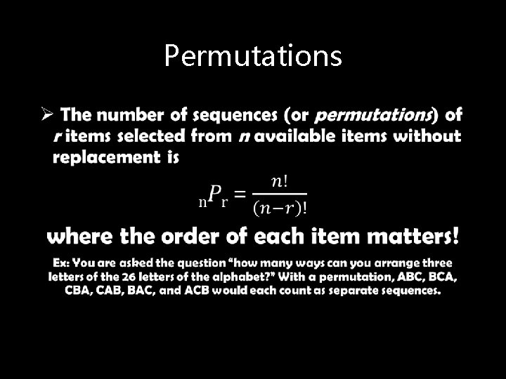 Permutations • 