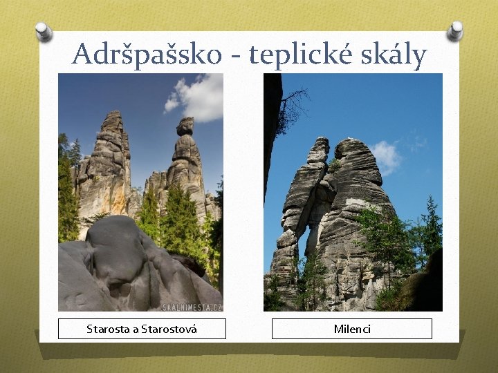 Adršpašsko - teplické skály Starosta a Starostová Milenci 