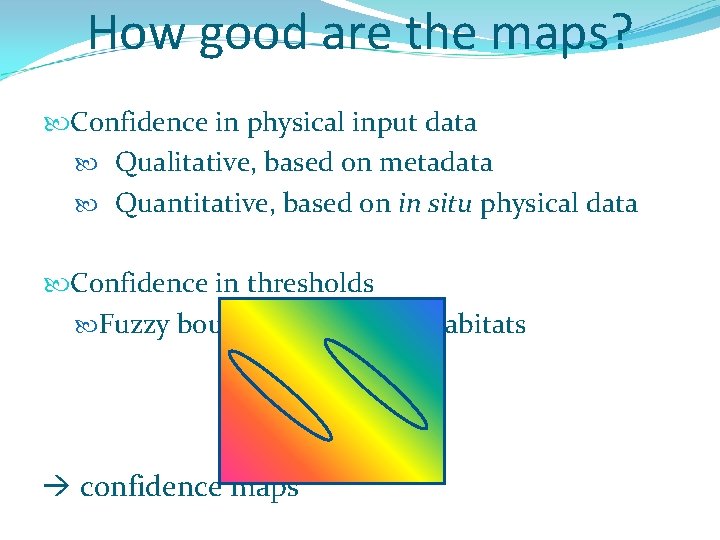 How good are the maps? Confidence in physical input data Qualitative, based on metadata