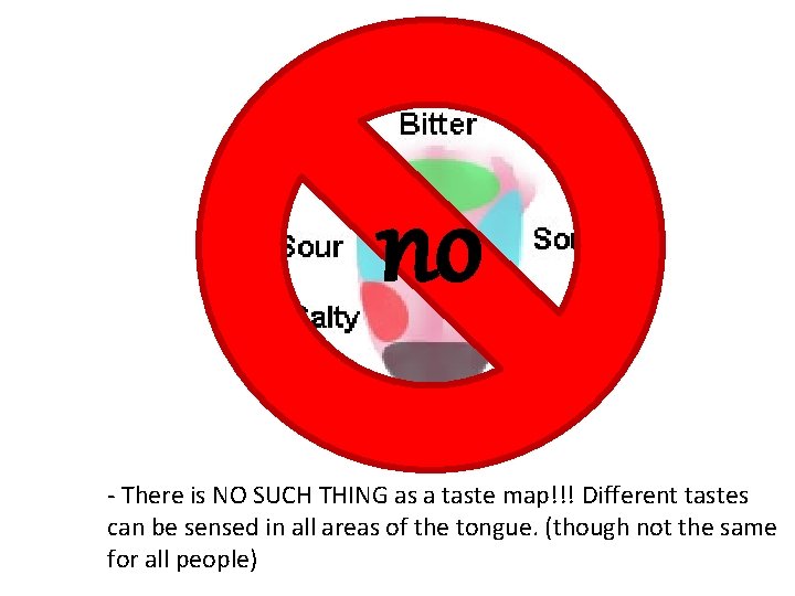 TASTE MAP no - There is NO SUCH THING as a taste map!!! Different