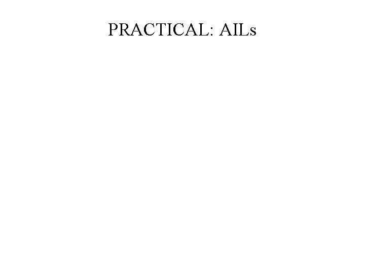 PRACTICAL: AILs 