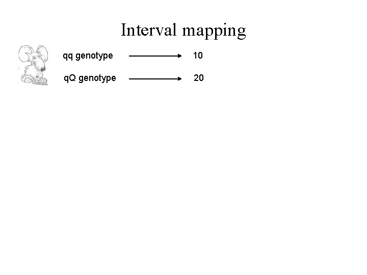 Interval mapping qq genotype 10 q. Q genotype 20 