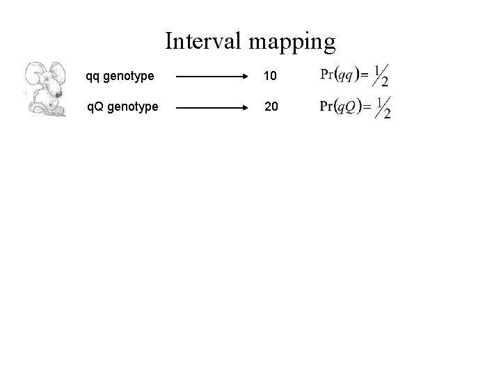 Interval mapping qq genotype 10 q. Q genotype 20 