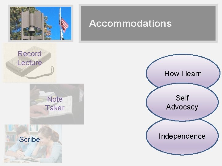 Accommodations Record Lecture How I learn Note Taker Scribe Self Advocacy Independence 