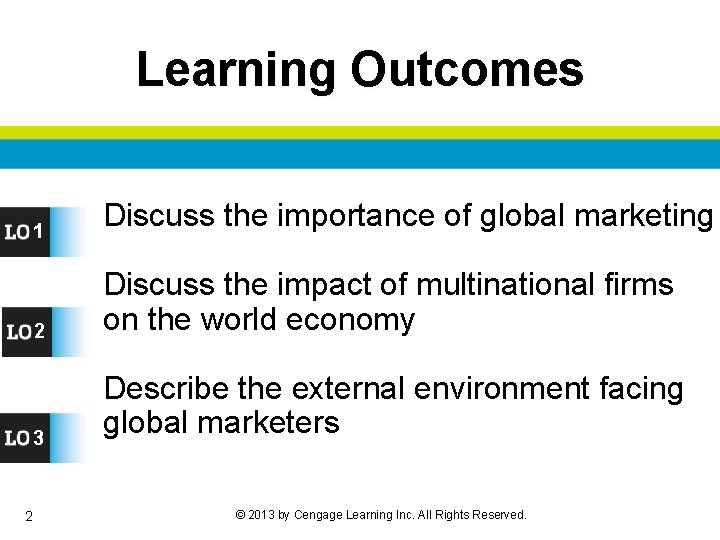 Learning Outcomes 1 Discuss the importance of global marketing 2 Discuss the impact of