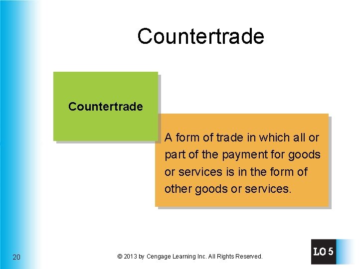 Countertrade A form of trade in which all or part of the payment for