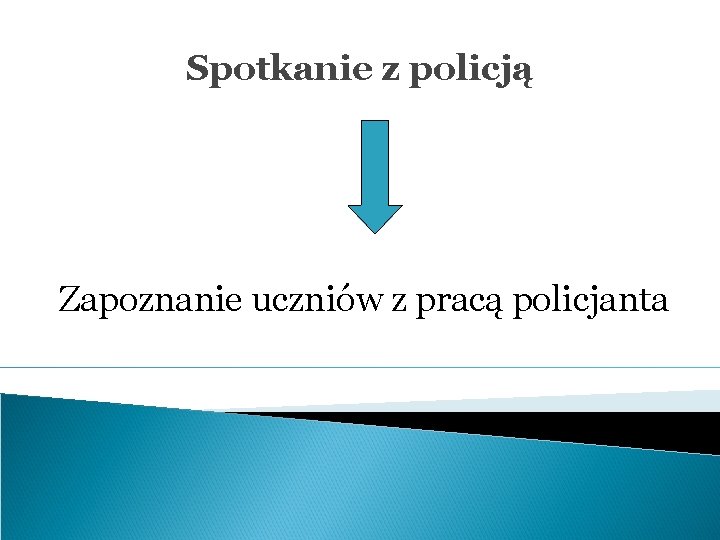 Spotkanie z policją Zapoznanie uczniów z pracą policjanta 