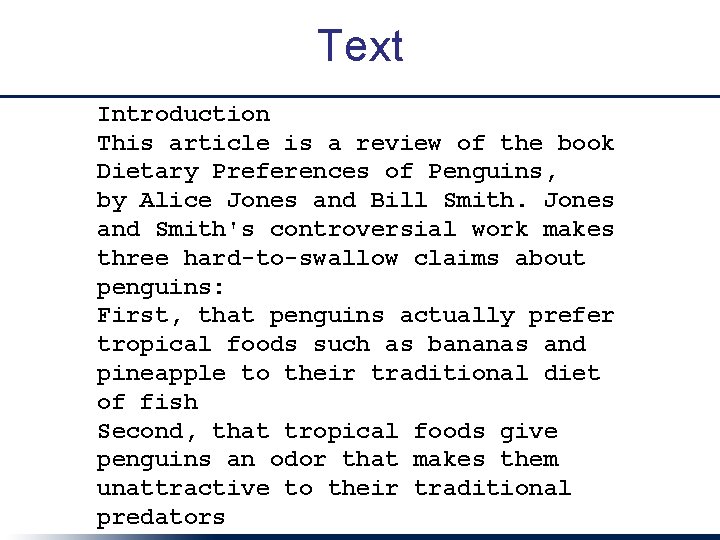 Text Introduction This article is a review of the book Dietary Preferences of Penguins,