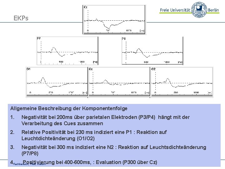 EKPs Allgemeine Beschreibung der Komponentenfolge 1. Negativität bei 200 ms über parietalen Elektroden (P
