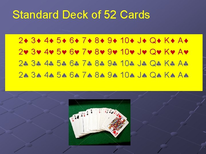 Standard Deck of 52 Cards 2 3 4 5 6 7 8 9 10