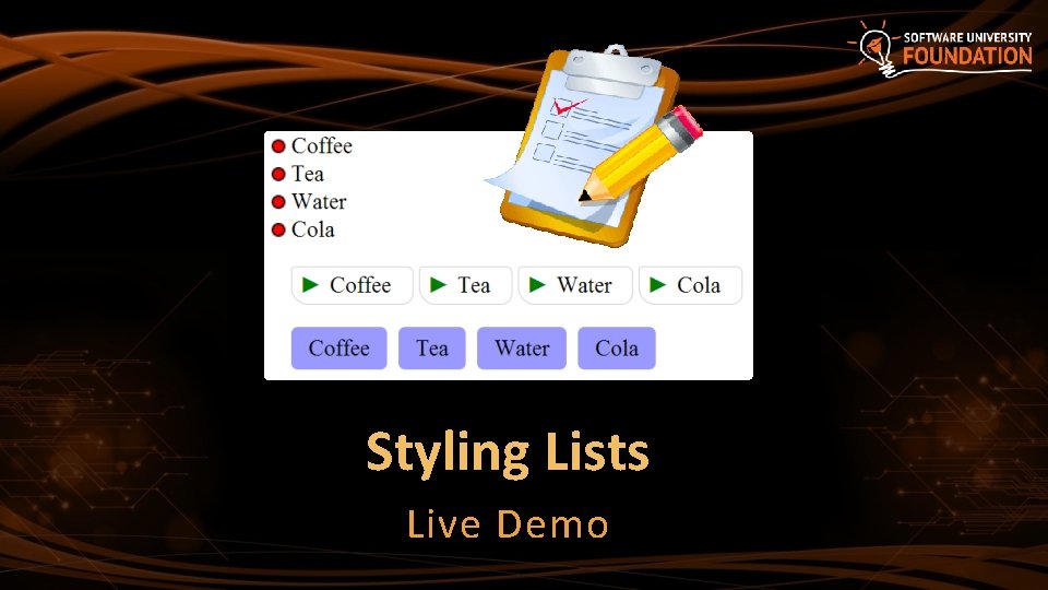 Styling Lists Live Demo 