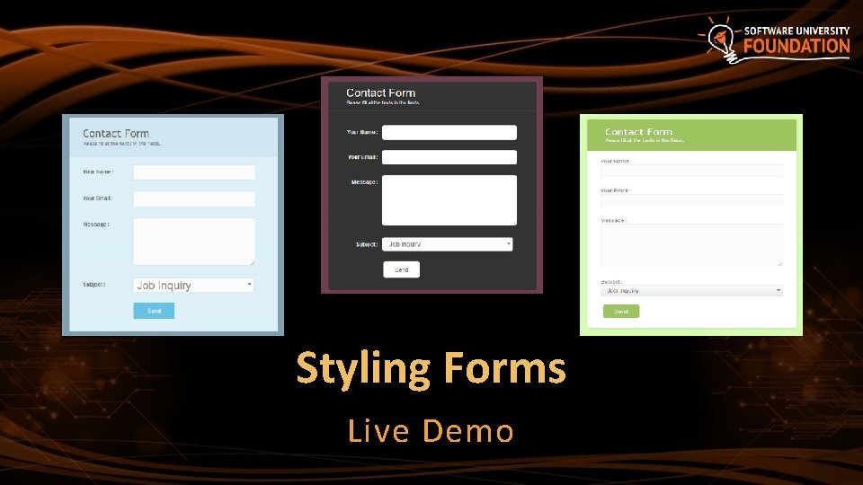 Styling Forms Live Demo 