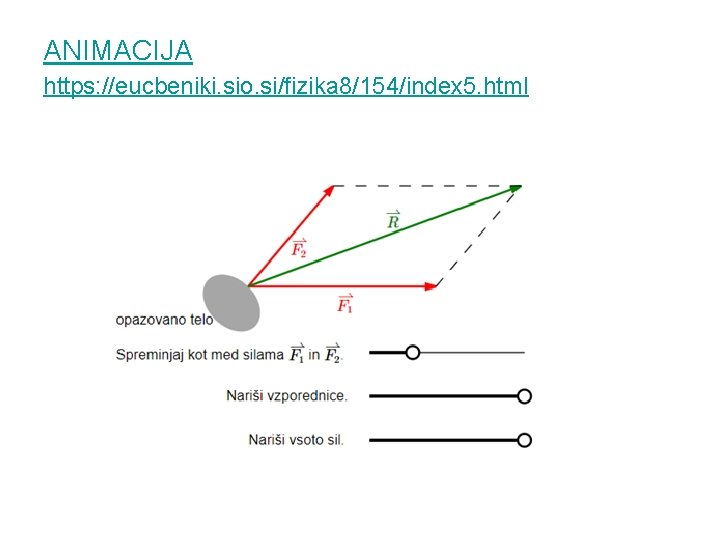 ANIMACIJA https: //eucbeniki. sio. si/fizika 8/154/index 5. html 