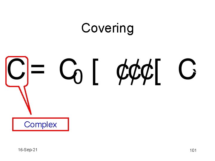 Covering Complex 16 -Sep-21 101 