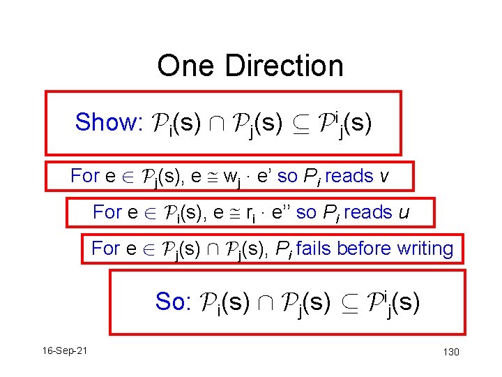 One Direction Show: Pi(s) Å Pj(s) µ Pij(s) For e 2 Pj(s), e wj