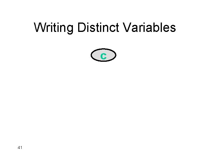 Writing Distinct Variables c 41 