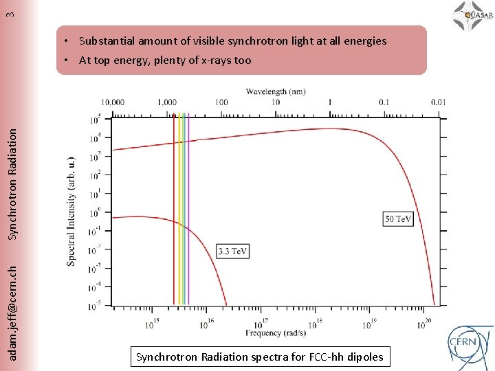 3 adam. jeff@cern. ch Synchrotron Radiation • Substantial amount of visible synchrotron light at