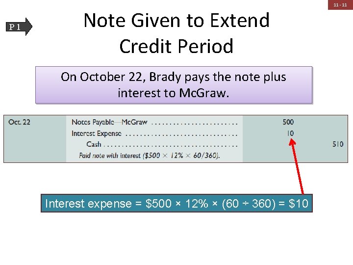 P 1 Note Given to Extend Credit Period On October 22, Brady pays the