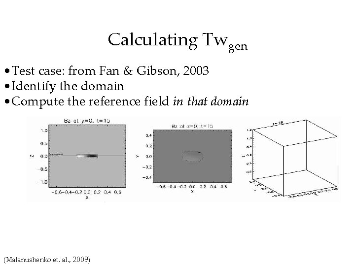 Calculating Twgen • Test case: from Fan & Gibson, 2003 • Identify the domain