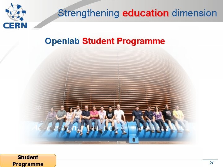 Strengthening education dimension Openlab Student Programme 21 Strengthening education dimension Openlab Student Programme 21