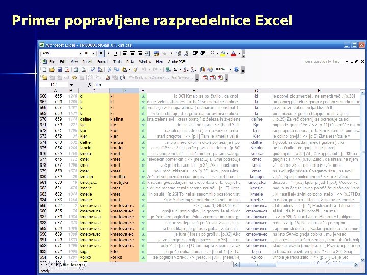 Primer popravljene razpredelnice Excel AHLib II. 23 februar 2007 Tomaž Erjavec 