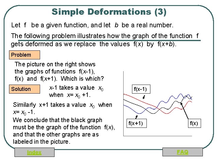 Simple Deformations (3) Let f be a given function, and let b be a