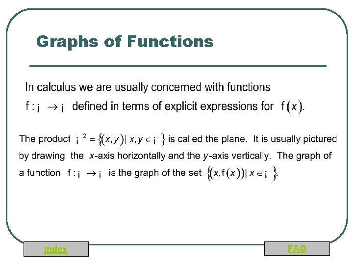 Graphs of Functions Index FAQ 