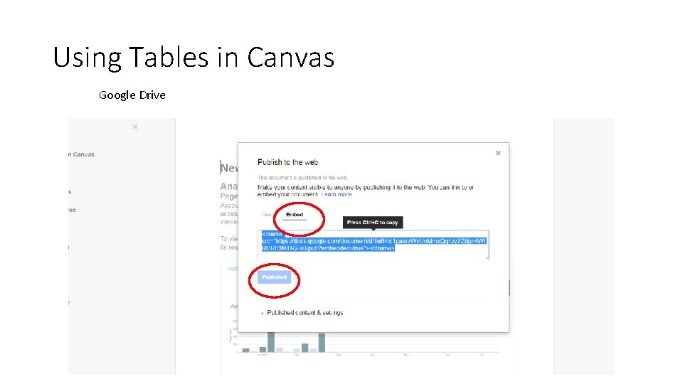 Using Tables in Canvas Google Drive 