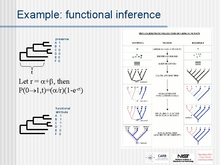 Example: functional inference presence A 1 B 1 C 0 D 0 E 0