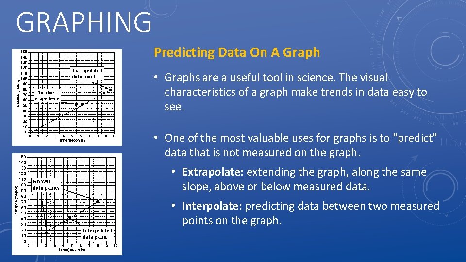 GRAPHING Predicting Data On A Graph • Graphs are a useful tool in science.