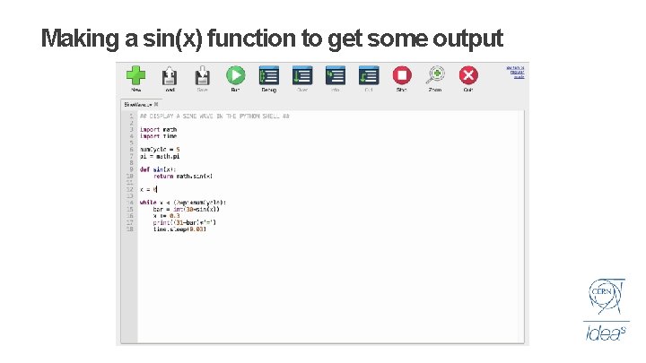 Making a sin(x) function to get some output 