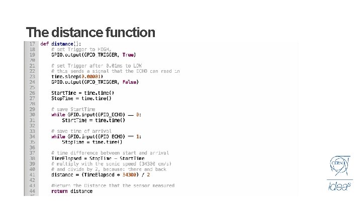 The distance function 