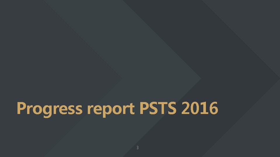 Progress report PSTS 2016 3 