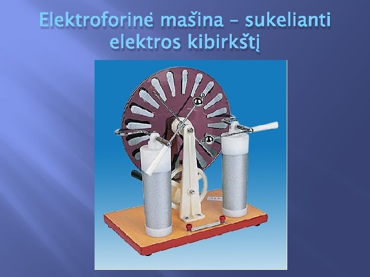 Elektroforinė mašina – sukelianti elektros kibirkštį 