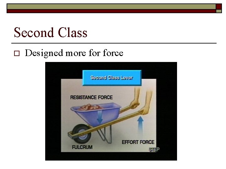 Second Class o Designed more force 