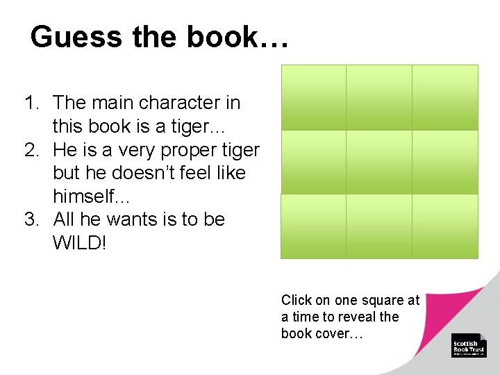 Guess the book… 1. The main character in this book is a tiger… 2.