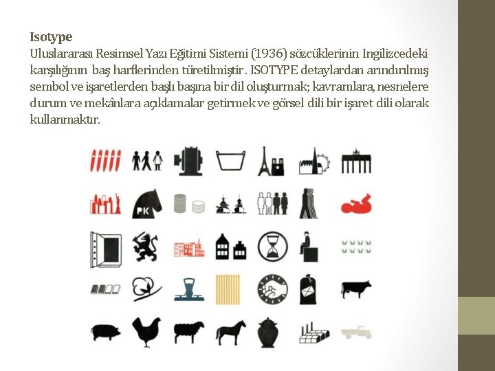 Isotype Uluslararası Resimsel Yazı Eg itimi Sistemi (1936) so zcu klerinin I ngilizcedeki kars