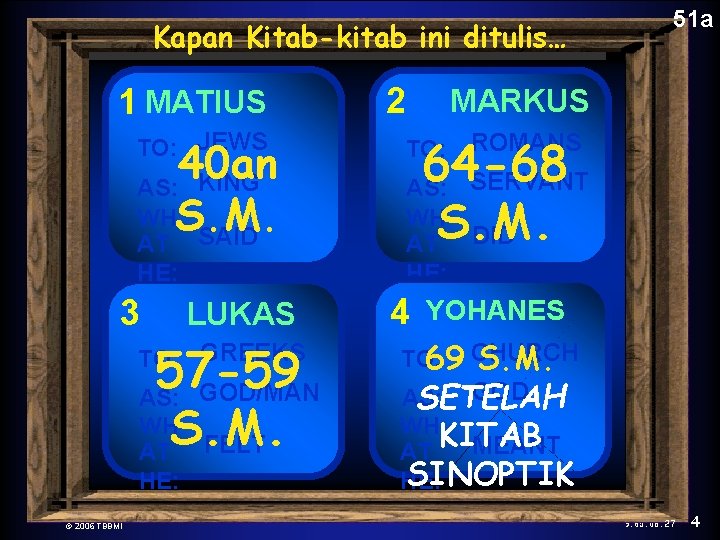The New Kapan Testament Kitab-kitab Comes Together 1 MATIUS TO: JEWS AS: KING WH