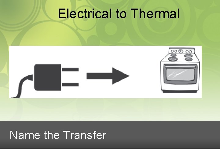 Electrical to Thermal Name the Transfer 