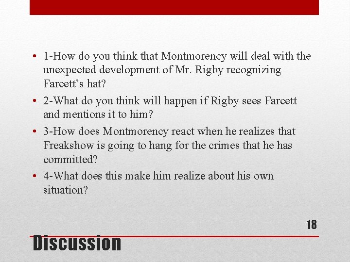  • 1 -How do you think that Montmorency will deal with the unexpected