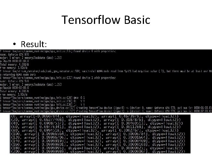 Tensorflow Basic • Result: 