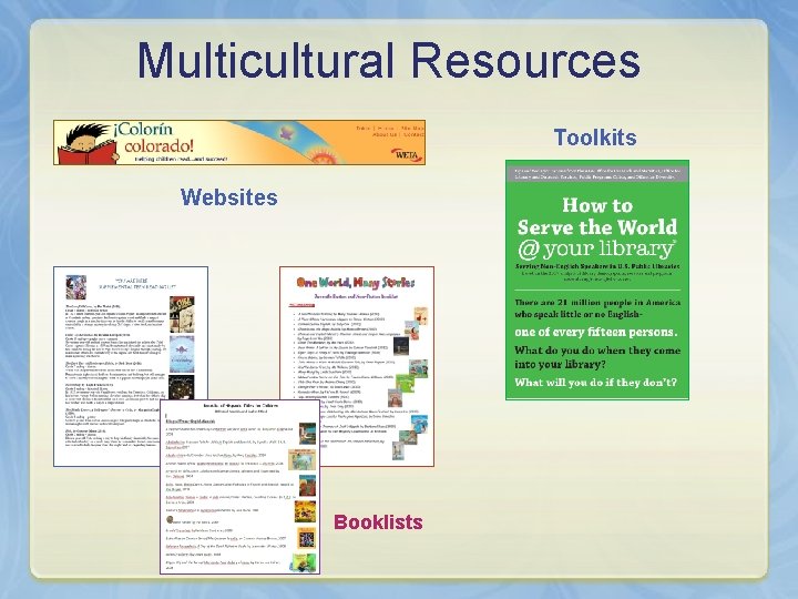 Multicultural Resources Toolkits Websites Booklists 