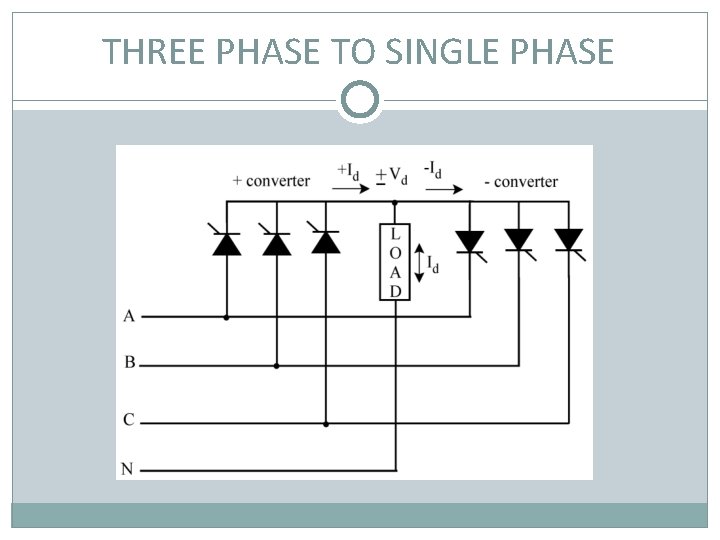 THREE PHASE TO SINGLE PHASE 