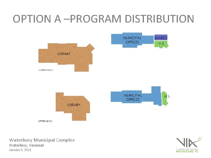 OPTION A –PROGRAM DISTRIBUTION Waterbury Municipal Complex Waterbury, Vermont January 8, 2014 