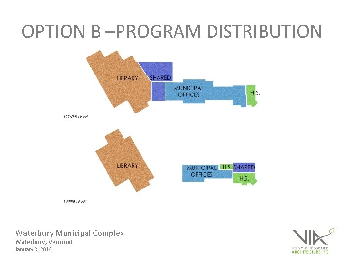 OPTION B –PROGRAM DISTRIBUTION Waterbury Municipal Complex Waterbury, Vermont January 8, 2014 